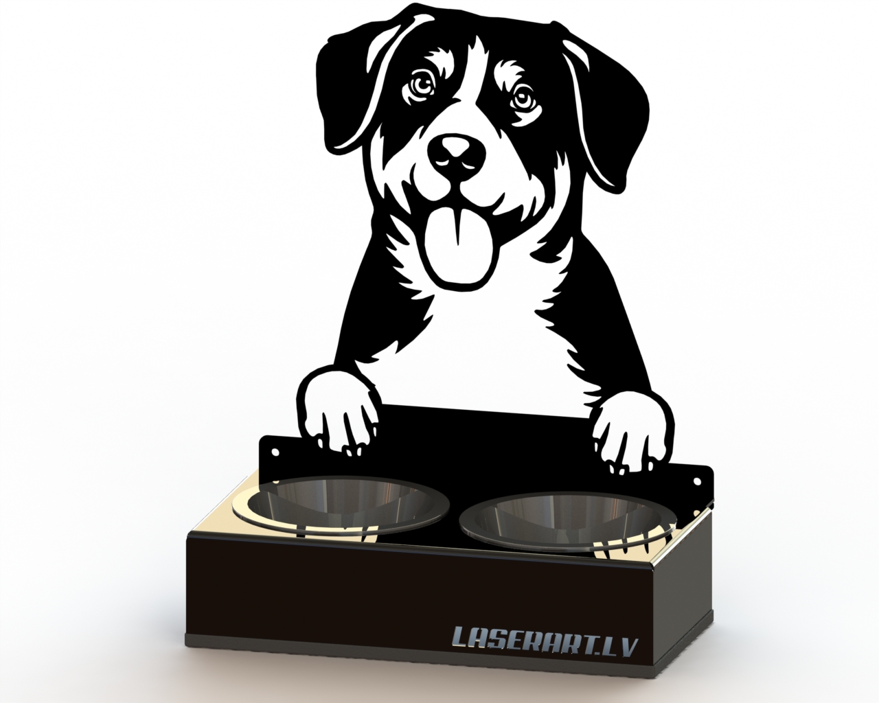 Šunų lesykla su 2 dubenėliais, Entlebucher zenenhundų veislė