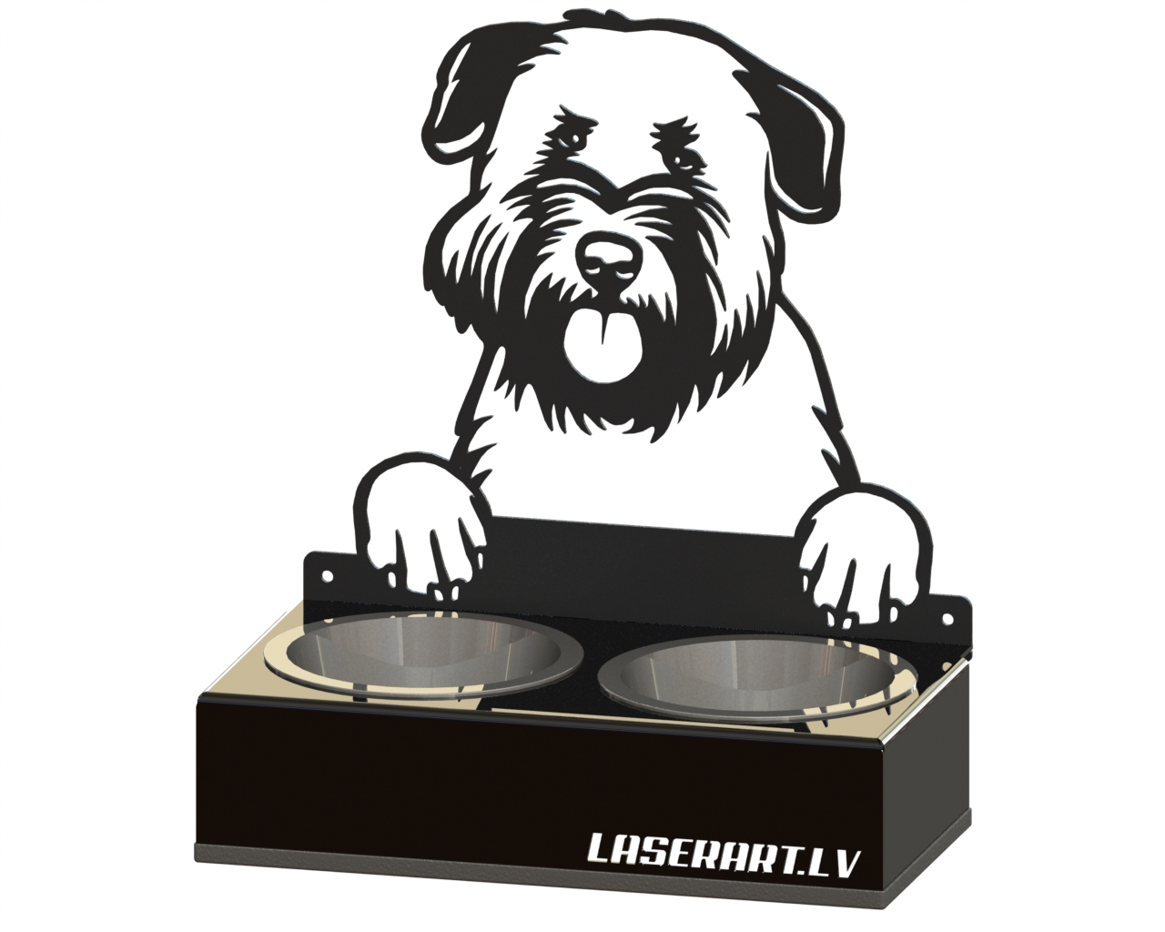 Кормушка для собак с 2 мисками, Мягкошерстный пшеничный терьер